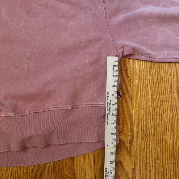 JoyLab Women’s Salmon Pink Cropped Crewneck Bleach Spattered Sweater Size XS - Picture 10 of 11